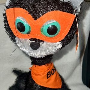 American Greeting Twisted Whiskers Black Halloween Cat 15" Plush Stuffed Cat
